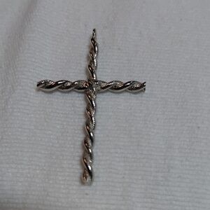 Silver Twisted Cross Pendant